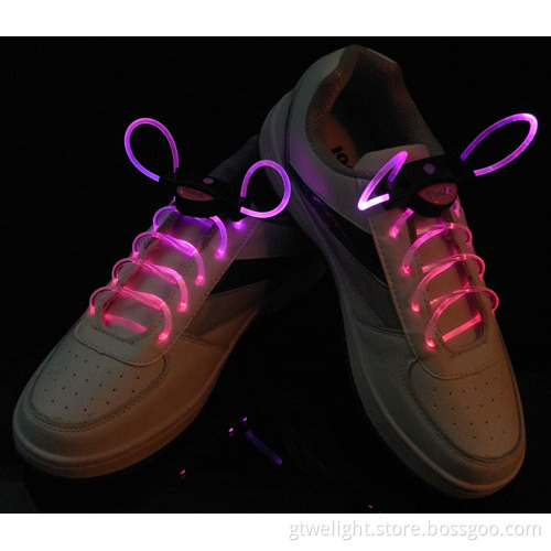 Purple Pink Glowing LED Shoelaces